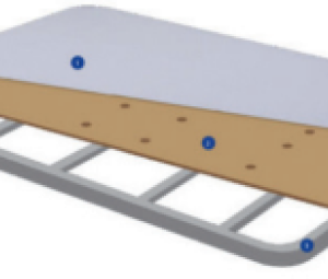 Base tapizada reforzada 5 barras 150 x 190