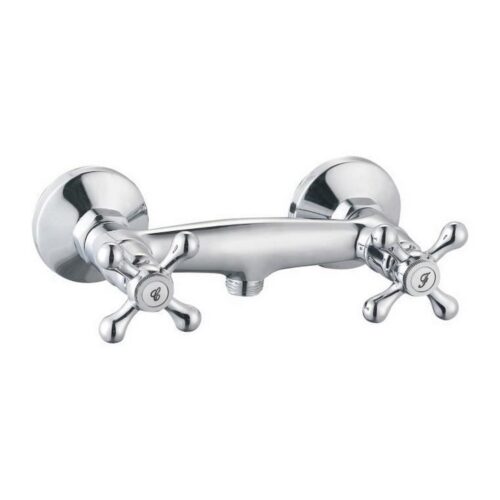 Grifo Bimando Rousseau Beverley Gris Metal Latón 15 cm Ducha