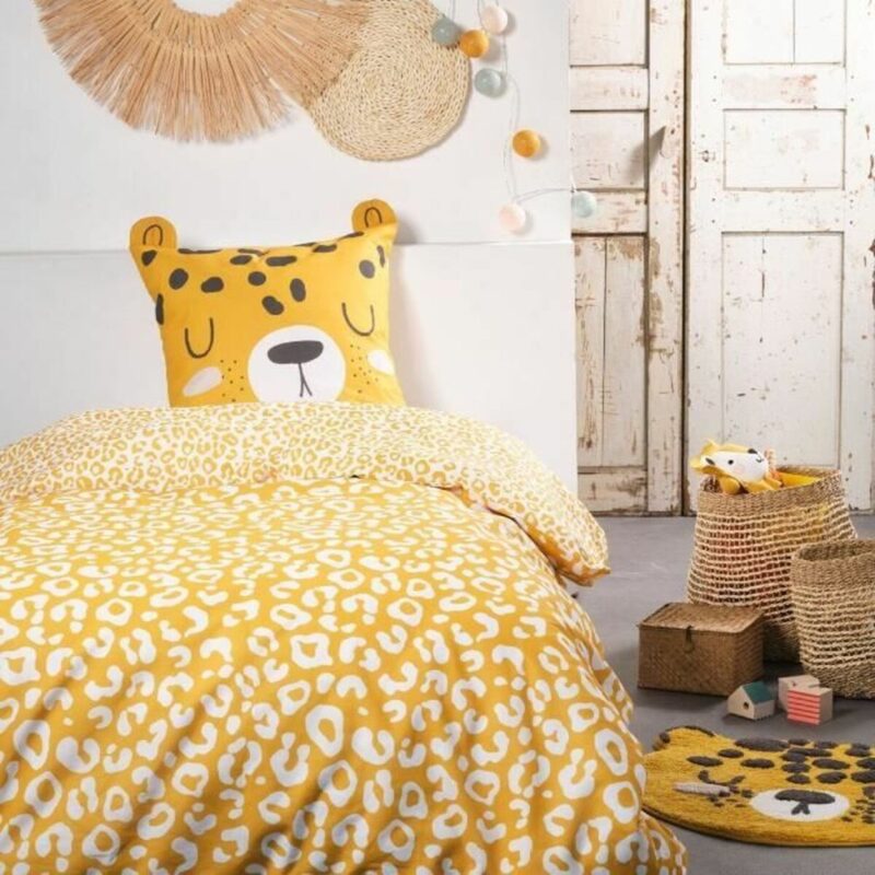 Juego de funda nórdica TODAY Amarillo Jaune 140 x 200 cm Leopardo
