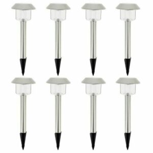 Lámpara solar Lumisky Alesia LED Plateado Acero Inoxidable Blanco Frío (8 Unidades)