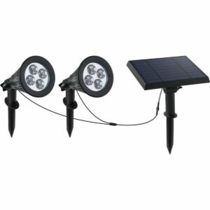 S7142790_0 Foco Solar Lumi Garden Family Spiky 2 en 1 Negro Aluminio Acero (2 Unidades)