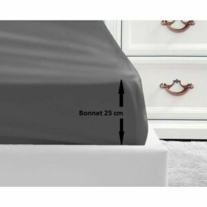 Sábana Bajera Lovely Home Gris Gris oscuro Cama doble 140 x 190 cm