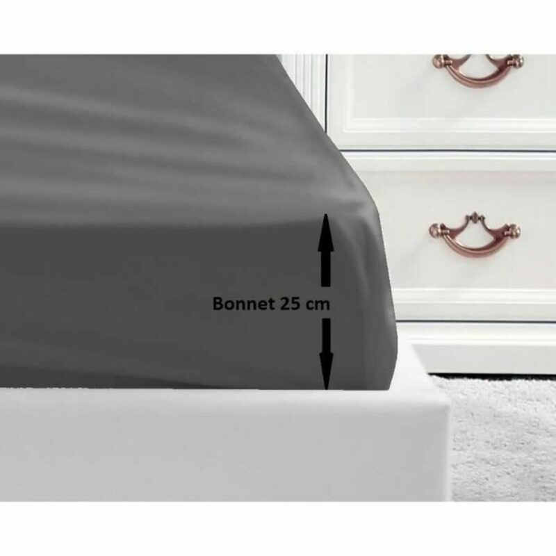 Sábana Bajera Lovely Home Gris Gris oscuro Cama doble 140 x 190 cm