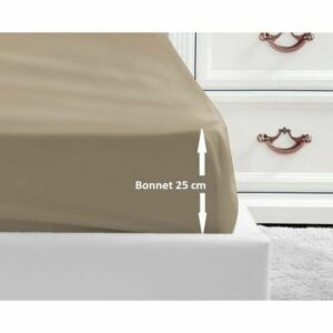 Sábana Bajera Ajustable Lovely Home Beige Cama doble 160 x 200 cm