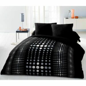 Juego de funda nórdica HOME LINGE PASSION Steevy Negro Gris Cama doble 220 x 240 cm