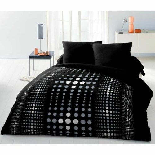 Juego de funda nórdica HOME LINGE PASSION Steevy Negro Gris Cama doble 220 x 240 cm