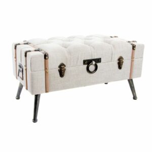 Banqueta DKD Home Decor   Marrón Negro Beige Madera Madera MDF 82 x 42 x 43 cm