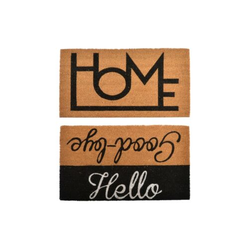 Felpudo DKD Home Decor Negro Marrón Goma (75 x 45 x 1,5 cm) (2 Unidades)
