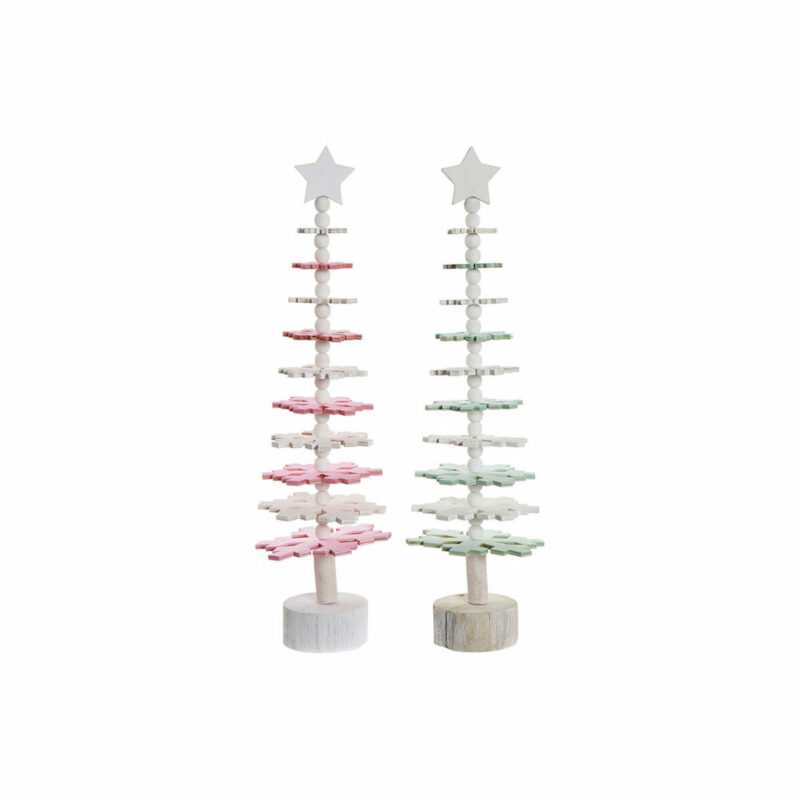 S3024962_0 Árbol de Navidad DKD Home Decor Madera MDF (2 pcs) (14 x 14 x 51 cm)