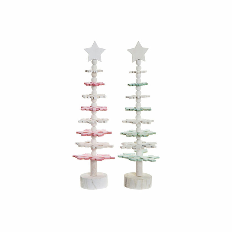 S3024963_0 Árbol de Navidad DKD Home Decor Madera MDF (2 pcs) (11 x 11 x 41 cm)