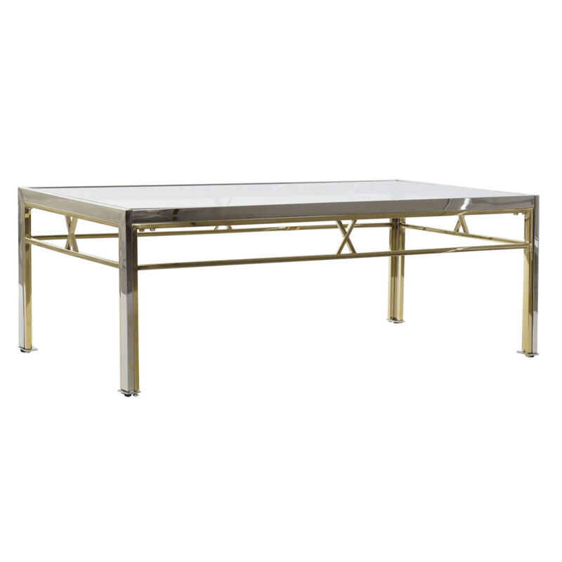 S3023046_0 Mesa auxiliar DKD Home Decor Cristal Acero Plata (110 x 60 x 40 cm)