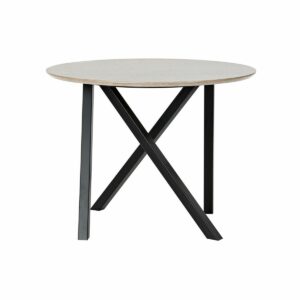 S3032733_0 Mesa auxiliar DKD Home Decor 65 x 65 x 49,5 cm Negro Metal Madera Marrón claro