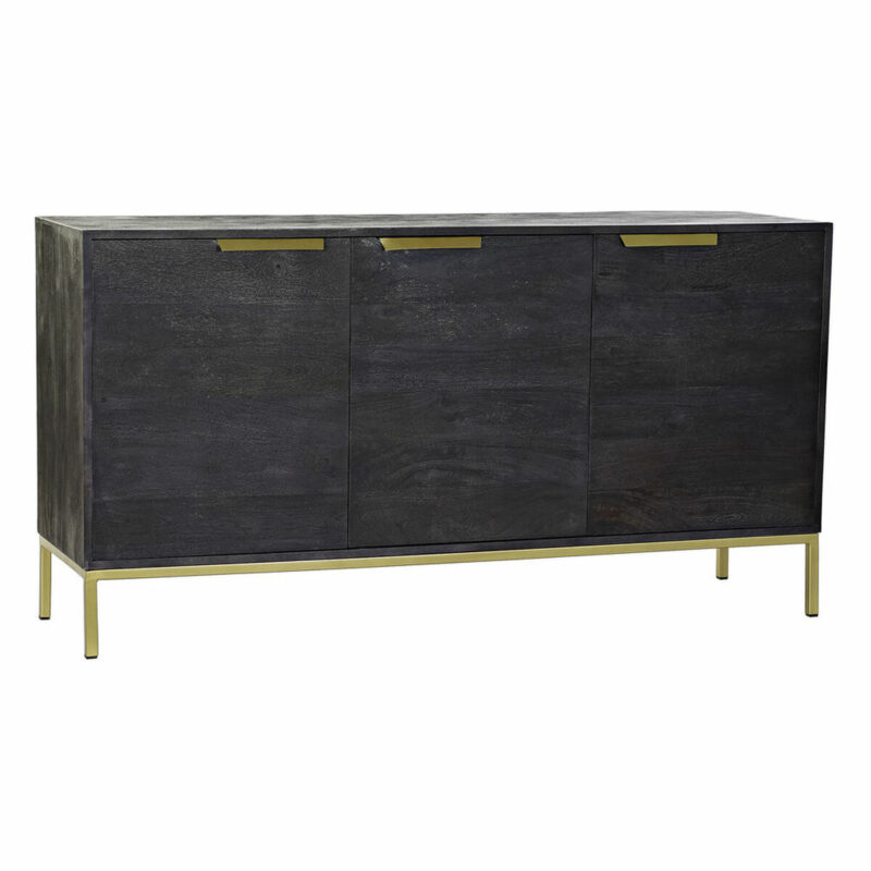 S3023119_0 Aparador DKD Home Decor Negro Dorado Madera de mango 145 x 41 x 77 cm