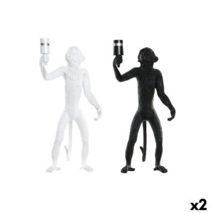 Lámpara de mesa DKD Home Decor 31 x 34 x 55 cm Negro Blanco Resina 220 V 50 W (2 Unidades)