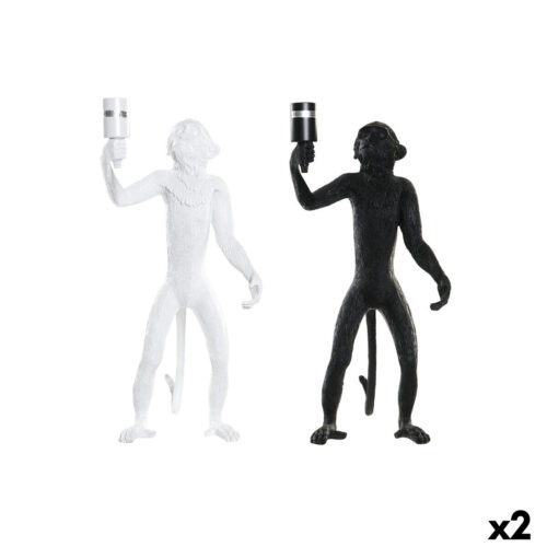 Lámpara de mesa DKD Home Decor 31 x 34 x 55 cm Negro Blanco Resina 220 V 50 W (2 Unidades)