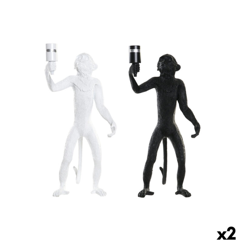 S3014672_0 Lámpara de mesa DKD Home Decor 31 x 34 x 55 cm Negro Blanco Resina 220 V 50 W (2 Unidades)