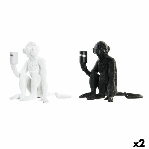 Lámpara de mesa DKD Home Decor 33 x 32 x 31 cm Negro Blanco Resina 220 V 50 W (2 Unidades)