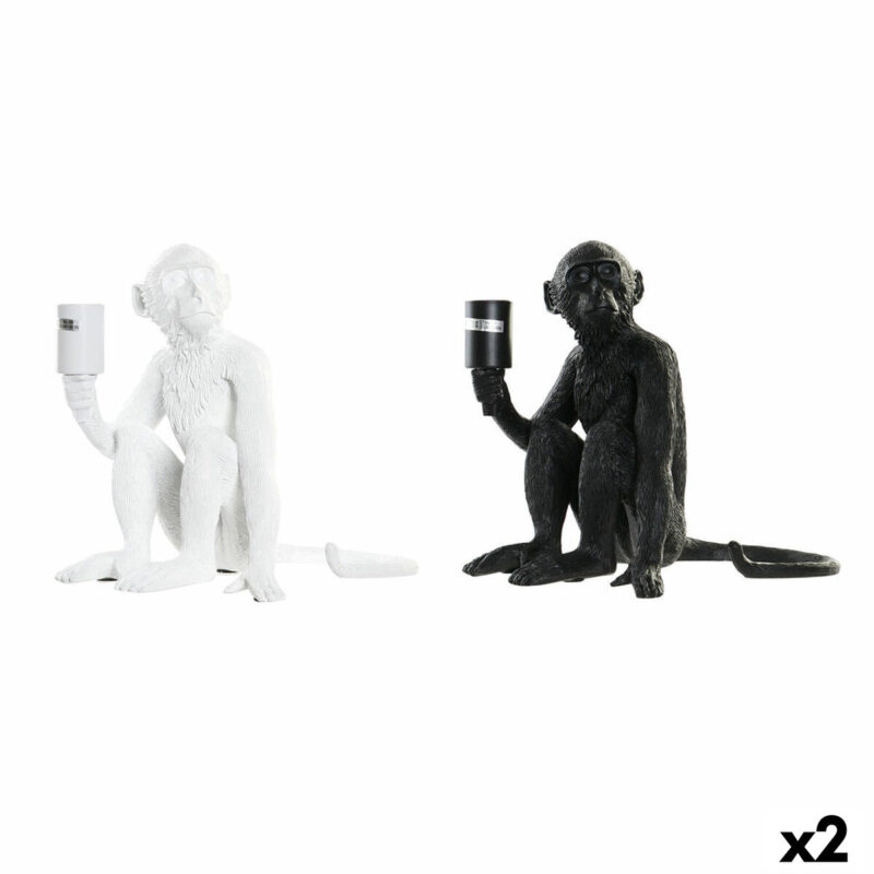 S3020778_0 Lámpara de mesa DKD Home Decor 33 x 32 x 31 cm Negro Blanco Resina 220 V 50 W (2 Unidades)