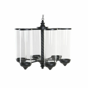 S3026343_0 Portavelas DKD Home Decor Negro Metal Cristal 53 x 53 x 52 cm