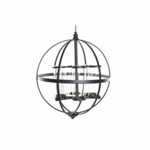 S3026344_0 Portavelas DKD Home Decor Negro Metal Cristal 60 x 60 x 73 cm