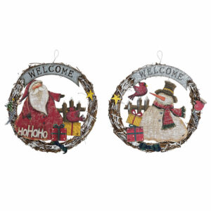 S3025054_0 Adorno Navideño DKD Home Decor Madera Cuerda Papá Noel (2 pcs) (31 x 4 x 30 cm)