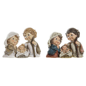 S3035196_0 Belén de Navidad DKD Home Decor Resina Multicolor (16 x 9 x 12 cm) (2 Unidades)