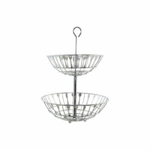 S3025701_0 Frutero DKD Home Decor Plateado Metal Plástico 28 x 28 x 40 cm