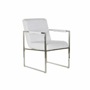 S3023346_0 Silla DKD Home Decor Poliéster Acero Blanco (56 x 68 x 92 cm)