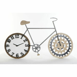 S3026672_0 Reloj de Pared DKD Home Decor 108 x 6,4 x 63,5 cm Natural Negro Bicicleta Metal Madera MDF