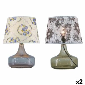 Lámpara de mesa DKD Home Decor 28 x 28 x 40,5 cm Cristal Multicolor 220 V 50 W (2 Unidades)
