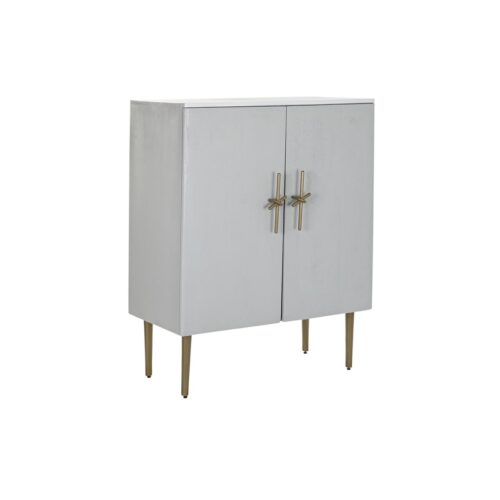 Armario DKD Home Decor Blanco Dorado Hierro Madera de mango 85 x 45 x 110 cm BAR