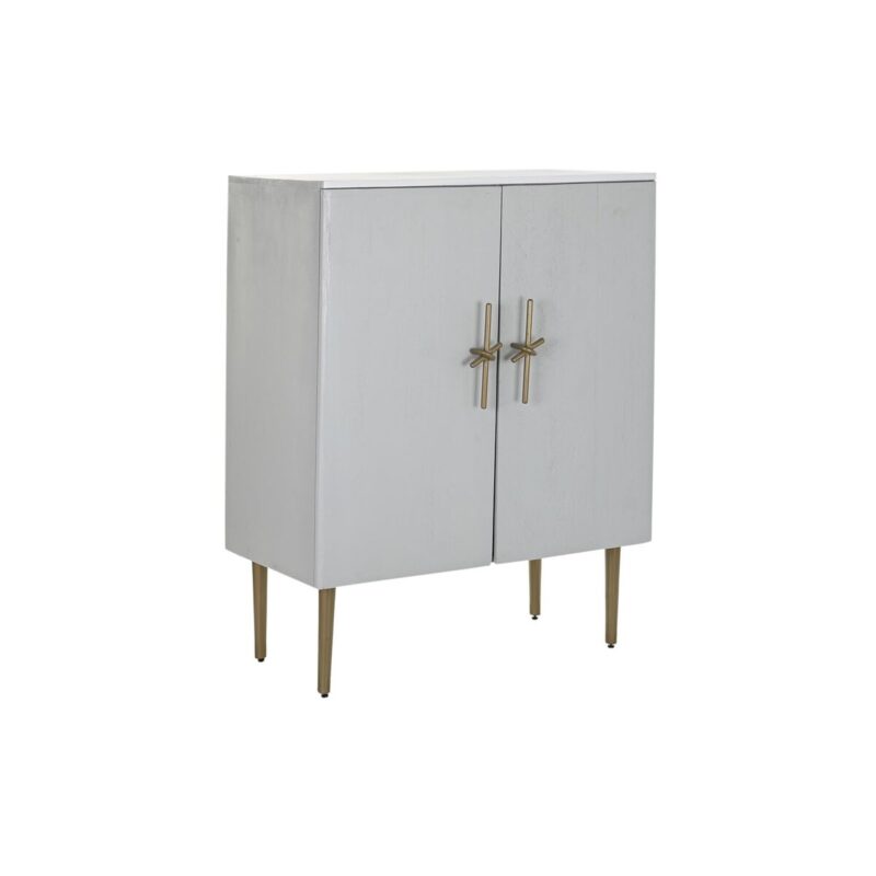 S3033395_0 Armario DKD Home Decor Blanco Dorado Hierro Madera de mango 85 x 45 x 110 cm BAR