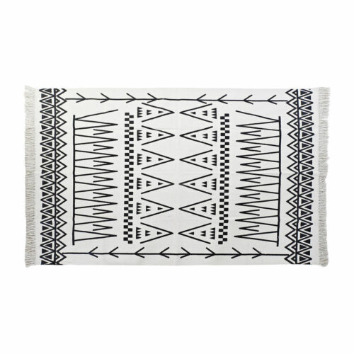 Alfombra DKD Home Decor Negro Blanco Ikat (120 x 180 x 0,7 cm)