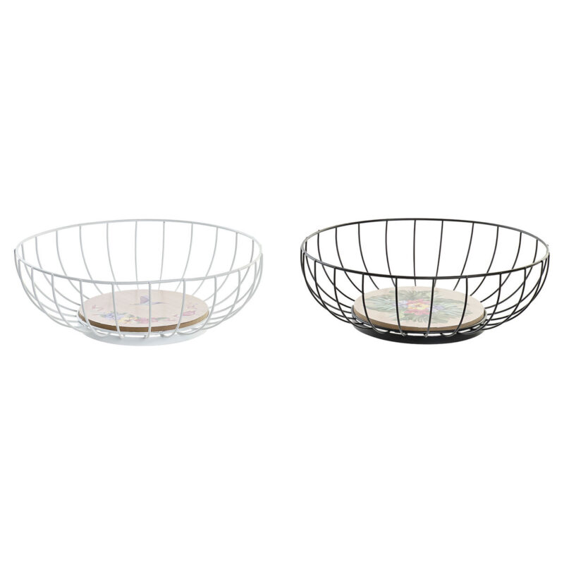S3036999_0 Frutero DKD Home Decor Multicolor Metal Madera MDF 28 x 28 x 11 cm (2 Unidades)