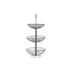 Frutero DKD Home Decor Negro Metal Geométrico 28 x 28 x 58 cm