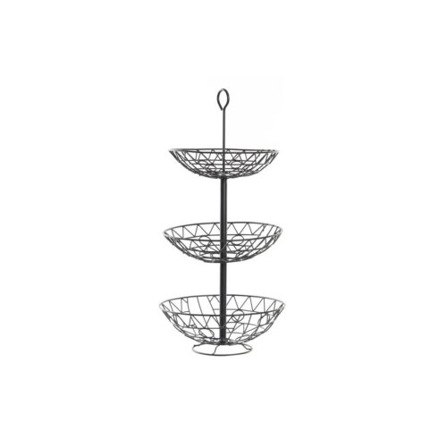 Frutero DKD Home Decor Negro Metal Geométrico 28 x 28 x 58 cm