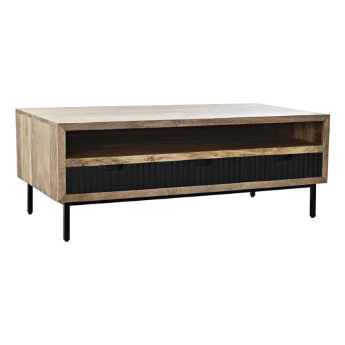 Mesa de Centro DKD Home Decor Negro Marrón claro Metal Madera de mango 120 x 60 x 45 cm