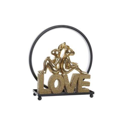Decoración luminosa DKD Home Decor Love Resina Conejo love 30 x 11 x 31,5 cm
