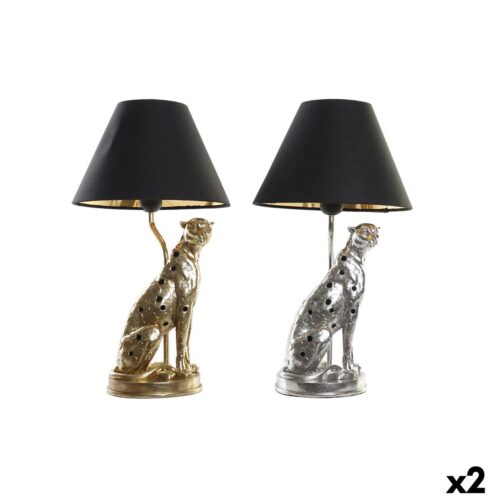 Lámpara de mesa DKD Home Decor Plateado Negro Dorado 26 x 26 x 46 cm Resina 220 V 50 W (2 Unidades)