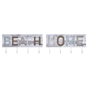 Perchero de Pared DKD Home Decor Madera Metal Playa 45 x 5 x 23 cm (2 Unidades)