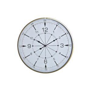 S3037737_0 Reloj de Pared DKD Home Decor Cristal Dorado Metal Blanco Brújula (60 x 3 x 60 cm)