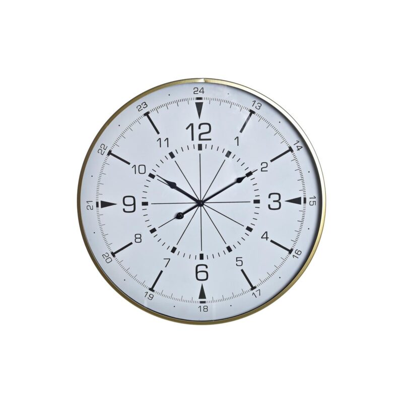 S3037737_0 Reloj de Pared DKD Home Decor Cristal Dorado Metal Blanco Brújula (60 x 3 x 60 cm)