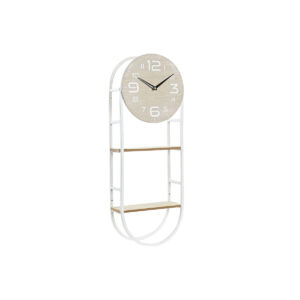 S3037745_0 Reloj de Pared DKD Home Decor Natural Metal MDF Blanco (25,5 x 11,5 x 71 cm)