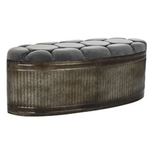Banqueta DKD Home Decor Gris Metal 117 x 42 x 47 cm