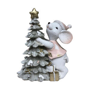 S3035474_0 Adorno Navideño DKD Home Decor Ratón Resina (10 x 6,5 x 11 cm) (2 Unidades)
