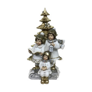 Adorno Navideño DKD Home Decor Resina Niños (11,5 x 11,5 x 21 cm) (2 Unidades)