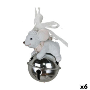 S3035479_0 Adorno Navideño DKD Home Decor Ratón Resina (7 x 4,5 x 9 cm) (6 Unidades)