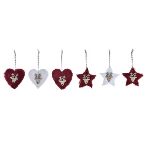 Set Adornos de Navidad DKD Home Decor Poliéster (21 x 8 x 1 cm) (8 cm) (2 Unidades)
