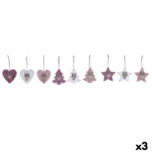 Set Adornos de Navidad DKD Home Decor Poliéster (22 x 8 x 1 cm) (3 Unidades)
