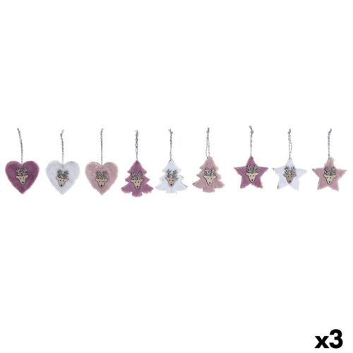 Set Adornos de Navidad DKD Home Decor Poliéster (22 x 8 x 1 cm) (3 Unidades)